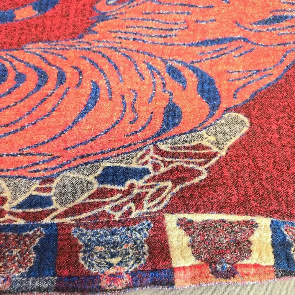 Reversible Tibetan Bengal Tiger Jungalow Print Blanket Shawl Throw 36